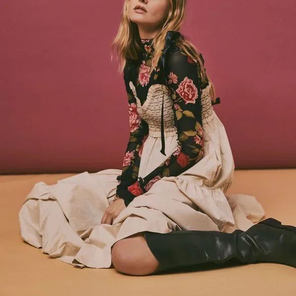 FREE PEOPLE Bluebell Solid Maxi Dress / Vacation Sand - Picture 7 of 13